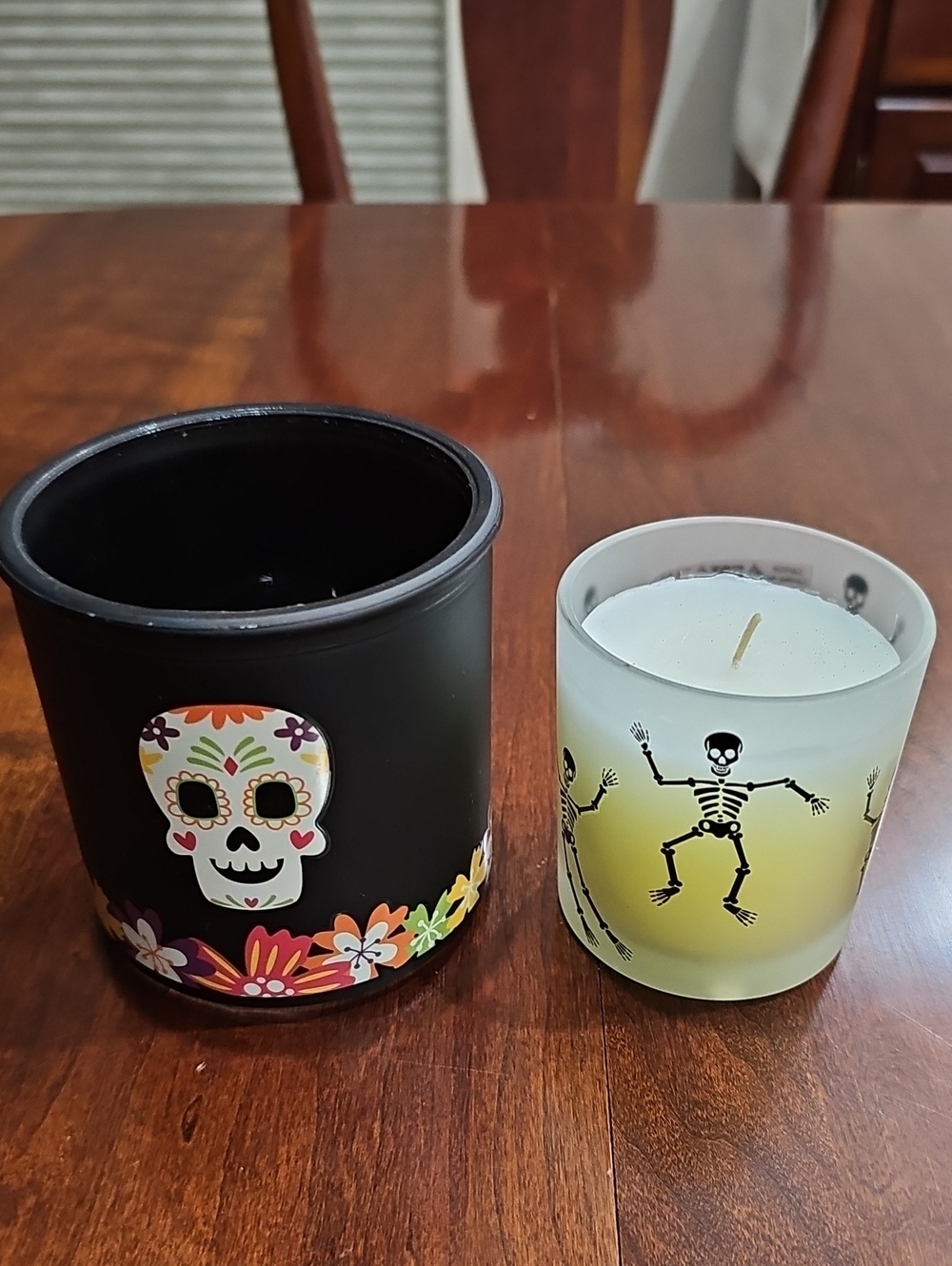 Black and White Sugar Skull Candle Holders - Home Accents